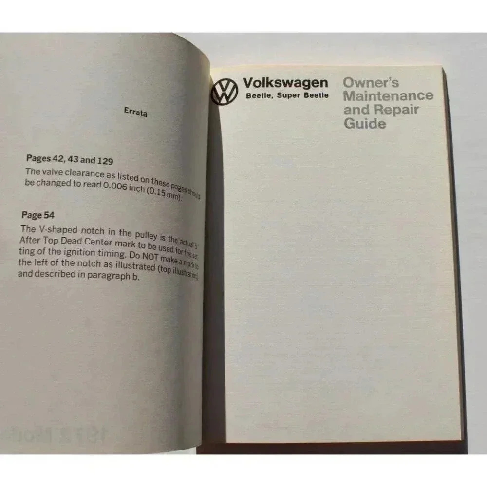 Vtg 1972 Volkswagen Beetle Super Beetle Owner's Maintenance Repair Guide 1st Ed - Picture 2 of 5